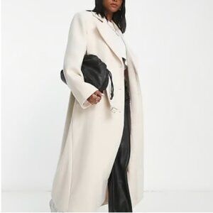 NWT NA KD x Angelica Blick wool blend coat in beige